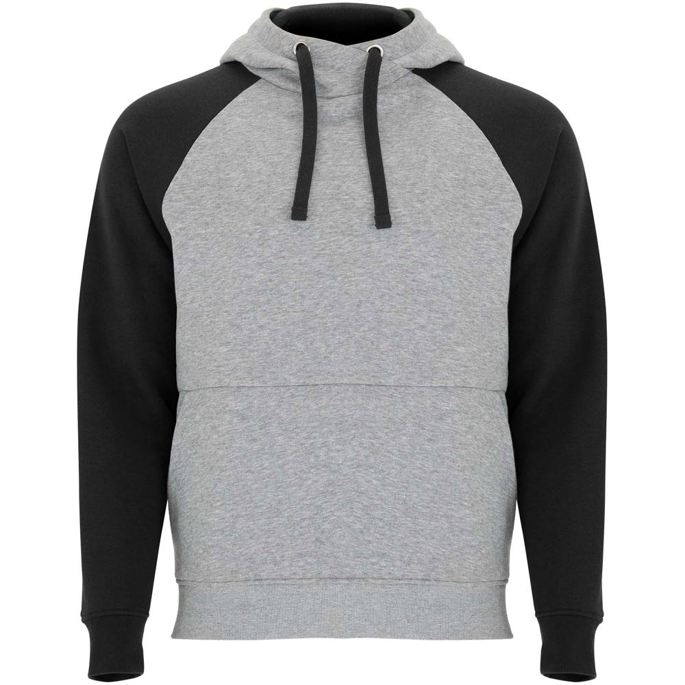 Badet zweifarbiger Kapuzenpullover Unisex - heather grau, schwarz
