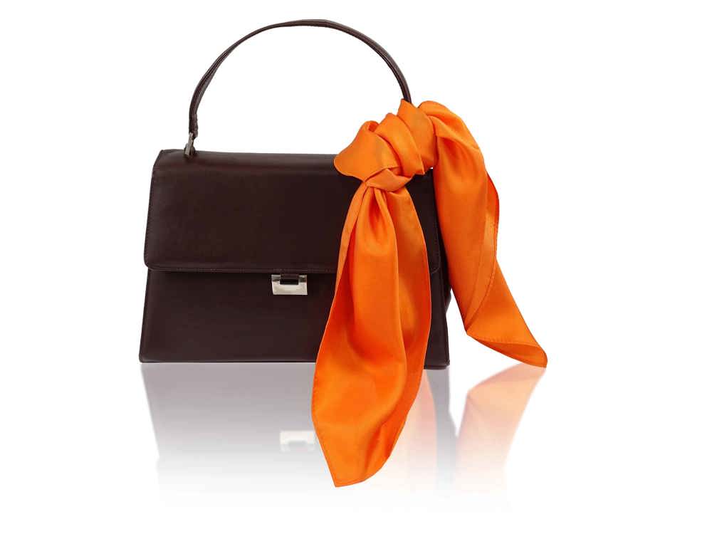 Halstuch Seidentuch Bandana in 100% Twill Seide für Damen - Halstuchgröße: 55 x 55 cm - orange