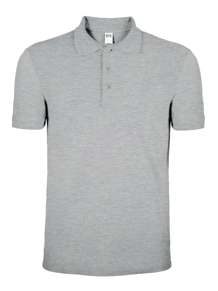 BS Evolution Polo, 180 g/m2, 100 % Baumwolle - Grau-meliert (PMS Cool Grey 7C)