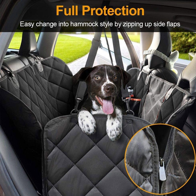 Auto Hundedecke DELUXE Wasserfest mit Reissverschluss & Sichtfenster
