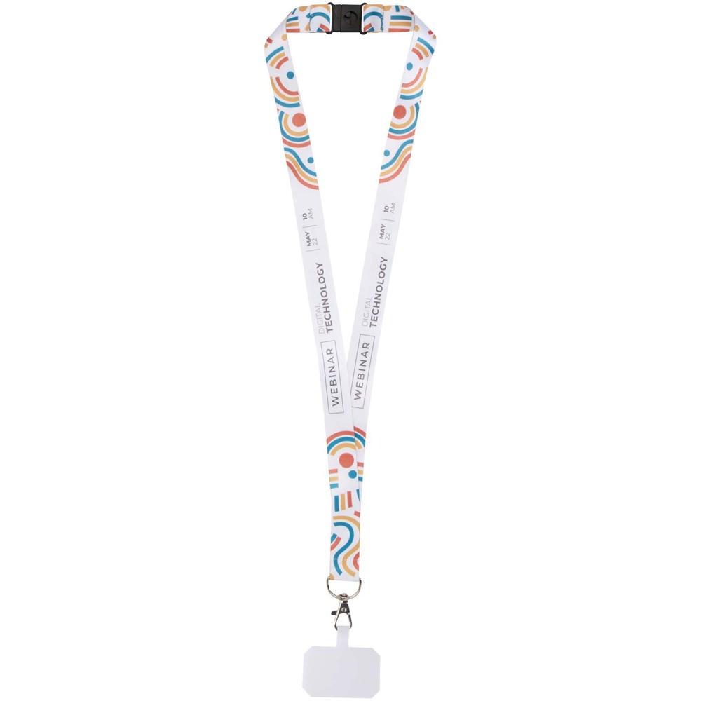 Addie Sublimation Lanyard mit Telefonhalterung und Sicherheitsverschluss - schwarz, weiss