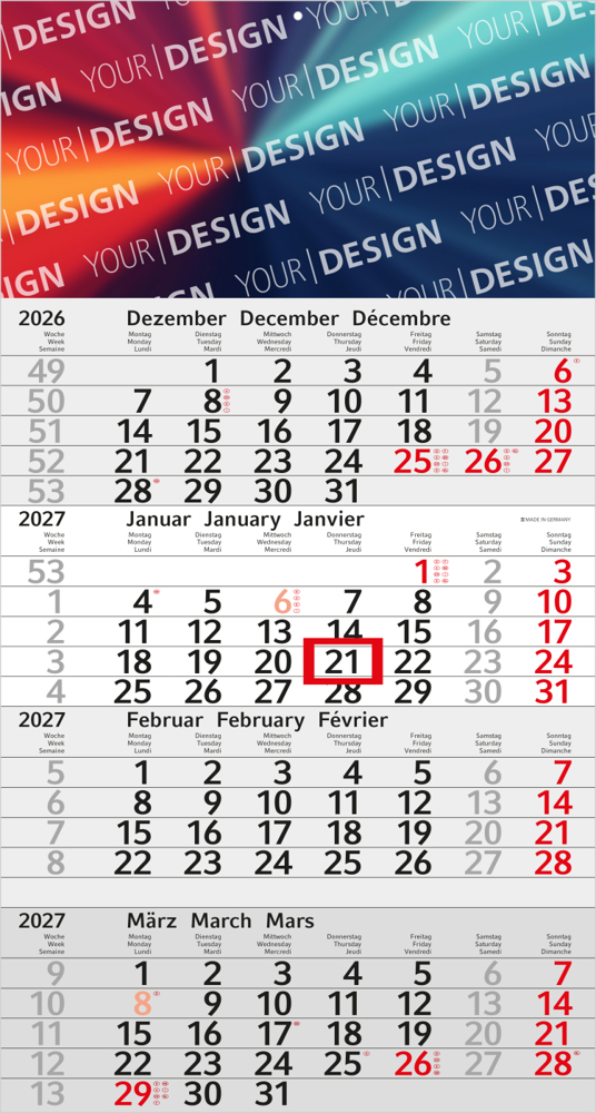 4-Monatskalender Einblatt Budget 4 EXPRESS