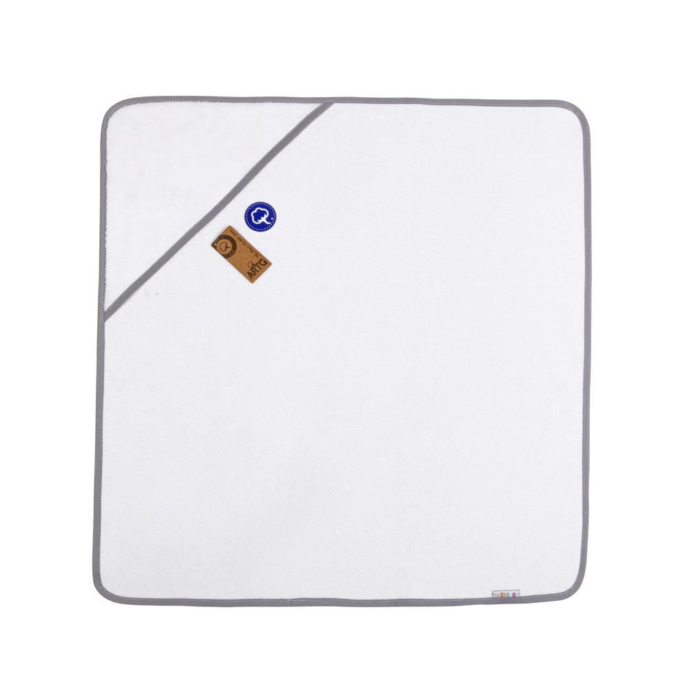 Babiezz® SUBLI Kapuzentuch Weiß/Anthrazitgrau