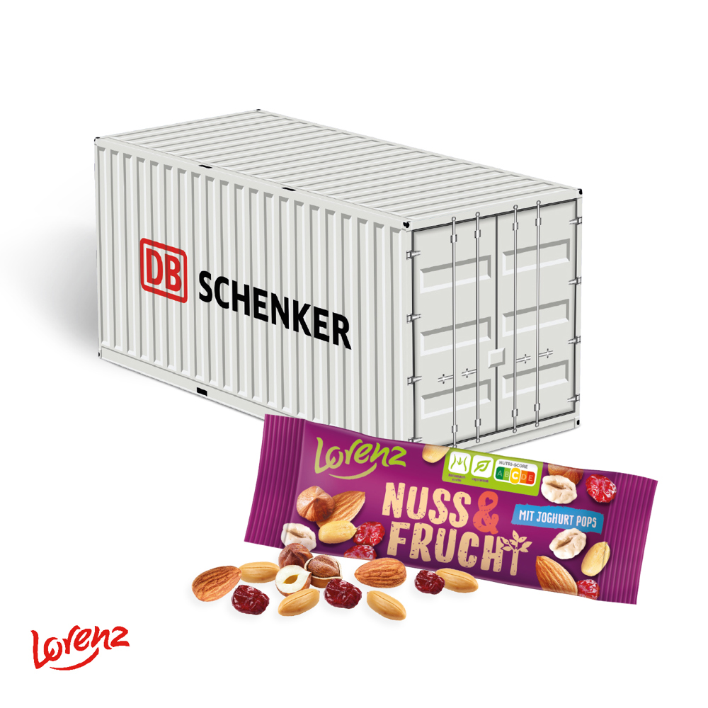 3D Präsent "Container" mit Lorenz Nuss & Frucht