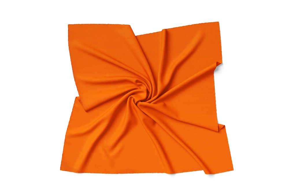 Halstuch Seidentuch Bandana in 100% Twill Seide für Damen - Halstuchgröße: 55 x 55 cm - orange