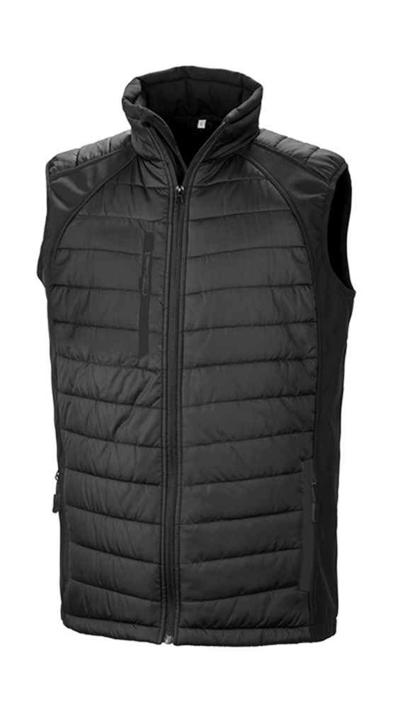 Compass Padded Softshell Gilet - BLACK/BLACK