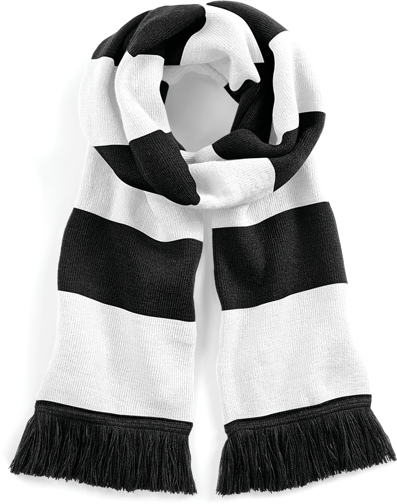 B479 - Streifenschal Stadium - BLACK / WHITE