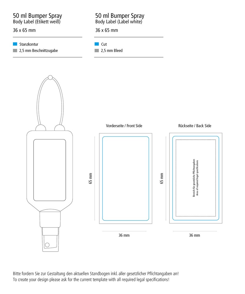 Kfz Cockpit-Reiniger, 50 ml Bumper schwarz, Body Label (R-PET)
