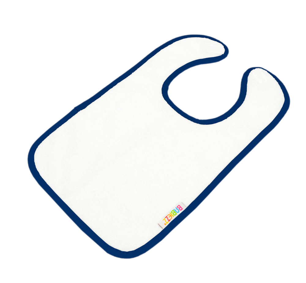 Babiezz® SUBLI Baby Lätzchen Weiß /Dunkelblau