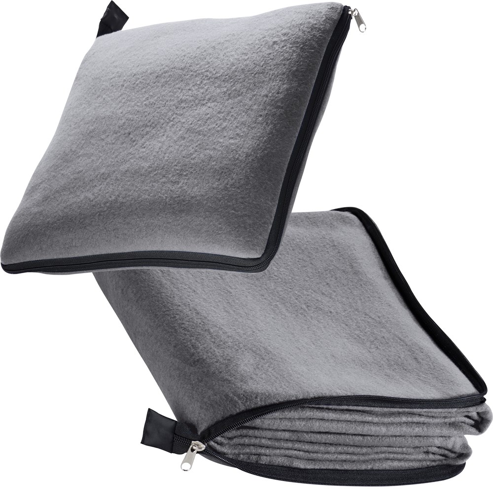 2in1 XL-Fleece-Decke/Kissen Radcliff - silbergrau