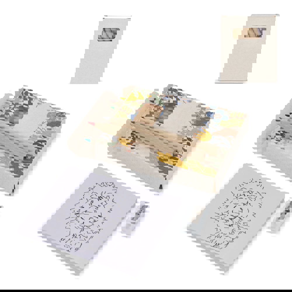 8-teiliges Malset in einer Schachtel aus recyceltem Milchkarton