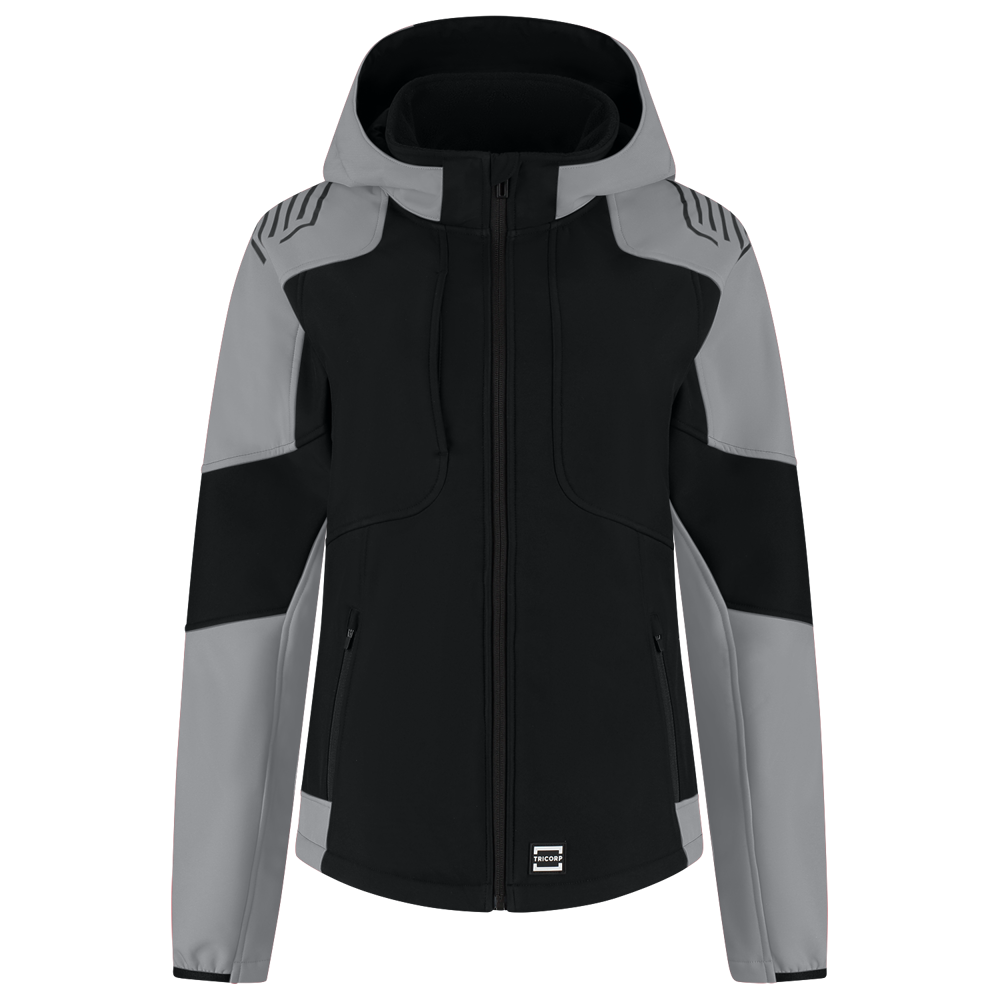 Softshelljacke Kapuze Bicolor Redefined Damen - BlackGrey