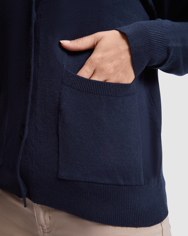CARDIGAN EXPLORER WOMAN S/L NAVY BLUE
