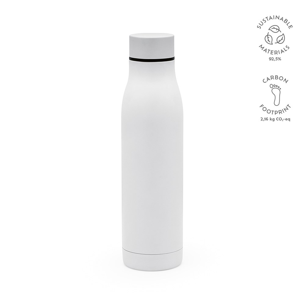 Acuara Trinkflasche aus recy.Edelstahl, 630 ml. Doppelwandig - weiß