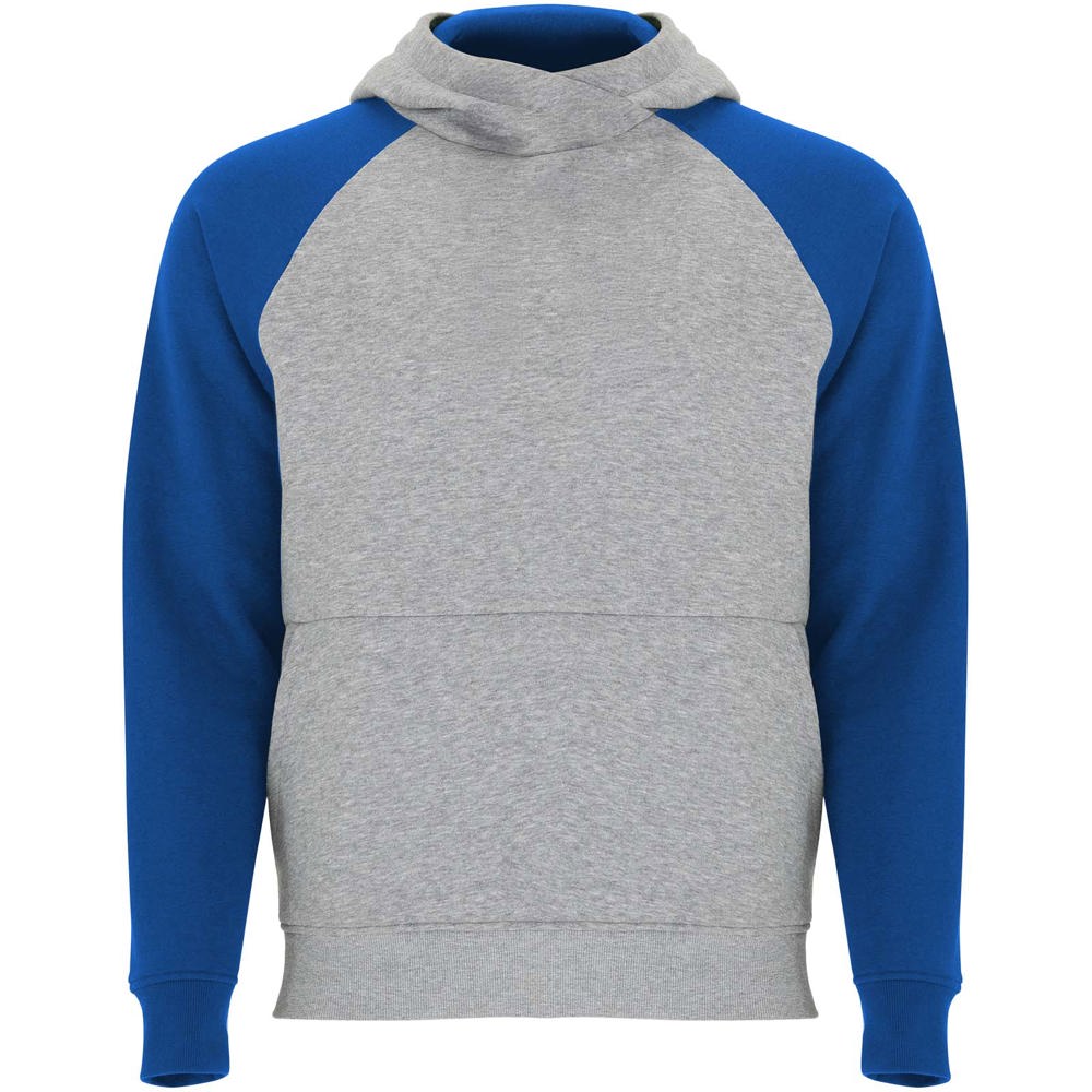 Badet zweifarbiger Kapuzenpullover für Kinder - heather grau, royalblau