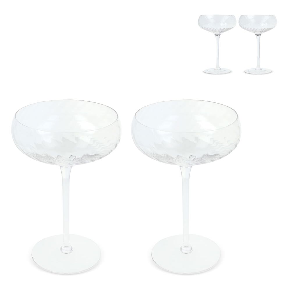 Byon Opacity 2er-Set Sektgläser mit stilvollem Glasmuster 300ml