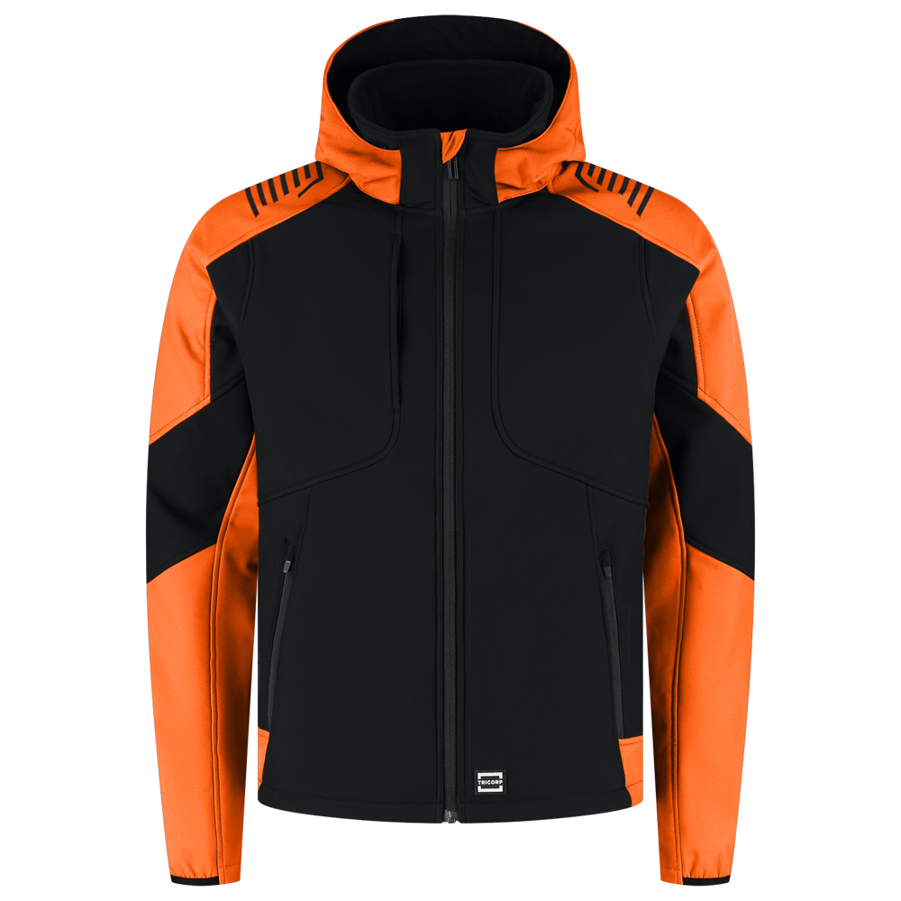Softshelljacke Kapuze Bicolor Redefined - BlackOrange