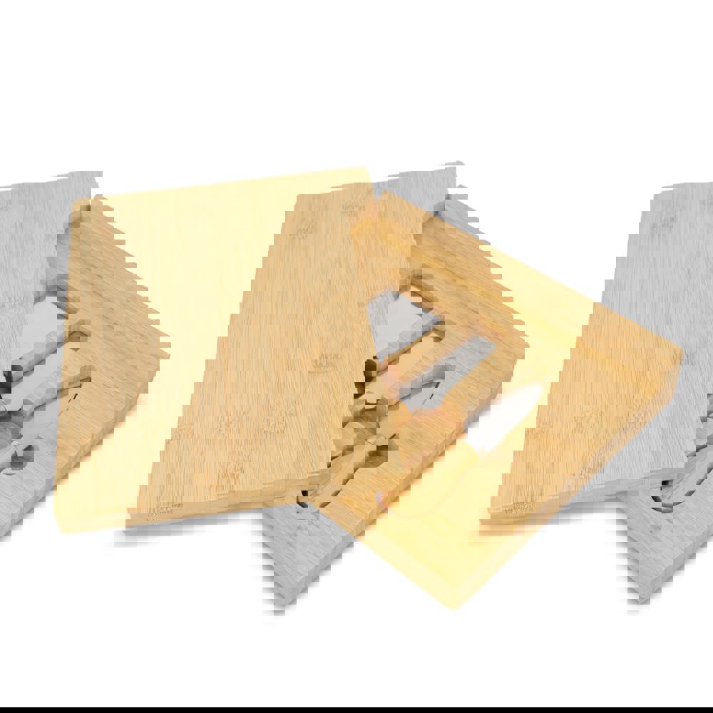 4er-Set für Käse und Wein aus Bambus