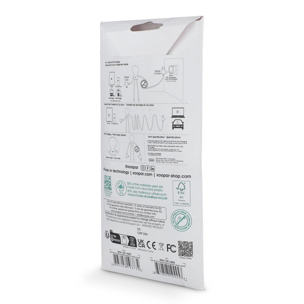 2092 - Xoopar Mr. Bio Lang 60 W PD Multi-Ladekabel 2 Meter  