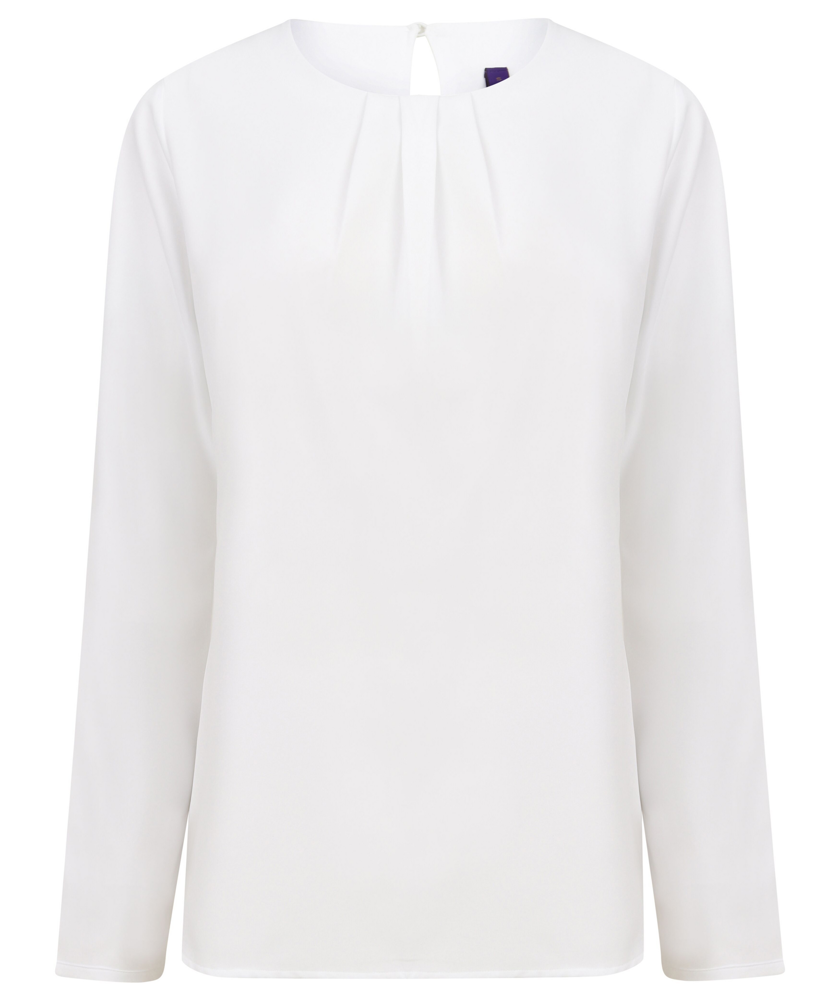 H598 - Bluse mit langen Ärmeln - White