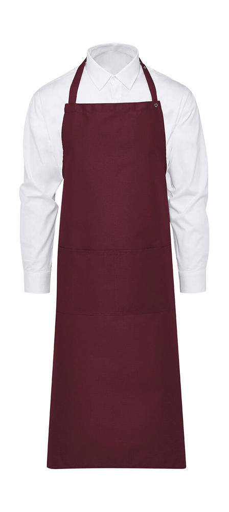 AMSTERDAM Bib Apron with Pocket - Burgundy