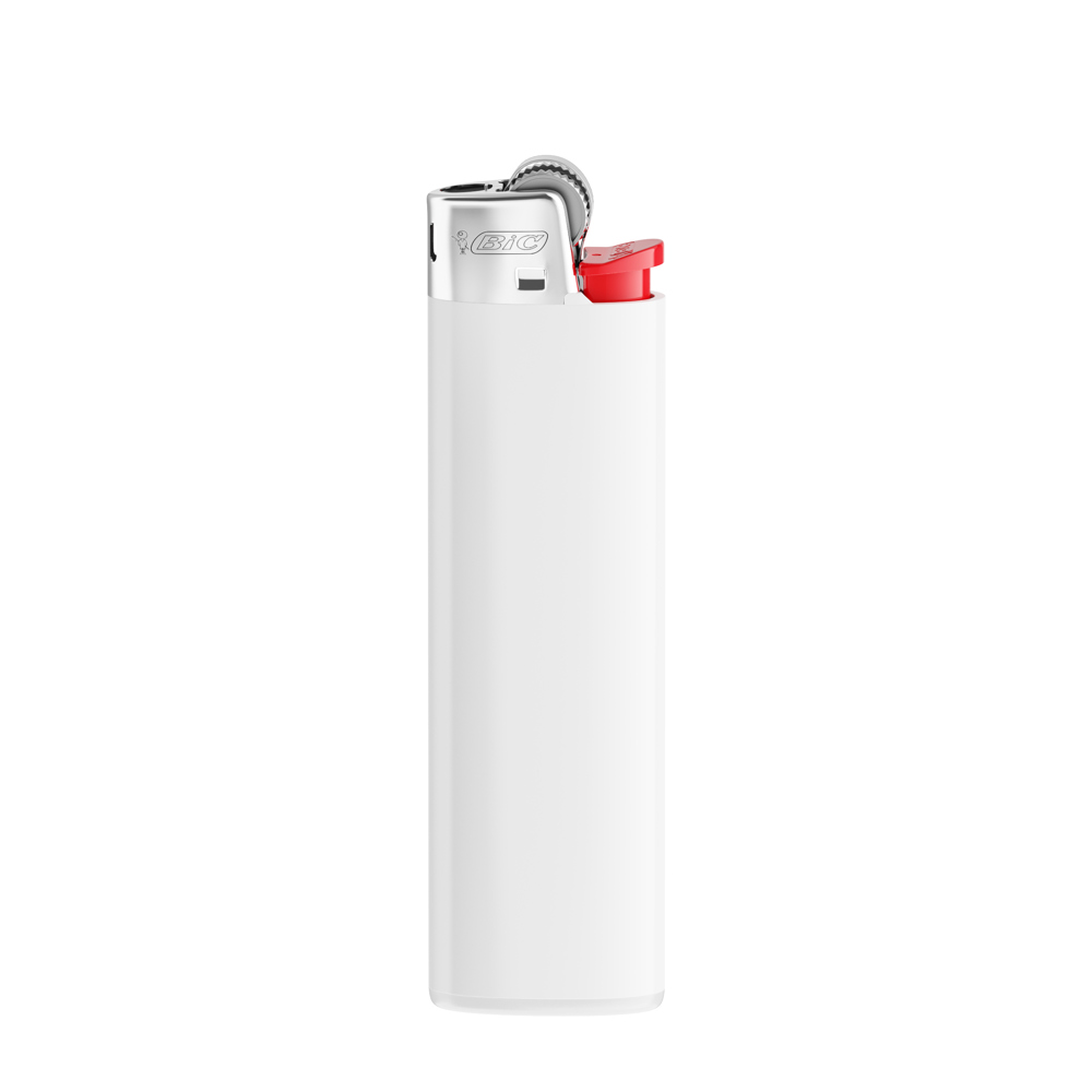 BIC® J23 Feuerzeug - Corpus Weiss Opak/Boden Weiss/Drücker Rot/Chromkappe