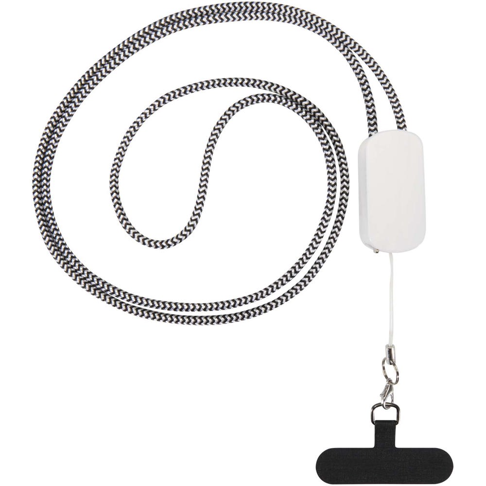Anser Smartphone Lanyard aus recyceltem Kunststoff mit 27 W 5-in-1 integriertem Kabel