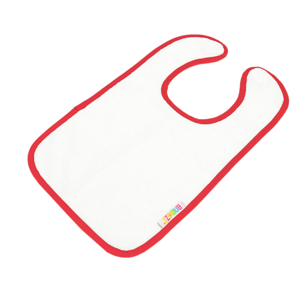 Babiezz® SUBLI Baby Lätzchen Weiß/Feuerrot