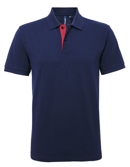 Asquith & Fox - Men´s Classic Fit Contrast Polo - Navy, Red