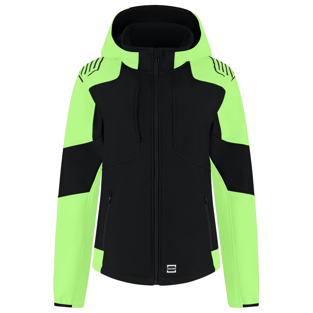 Softshelljacke Kapuze Bicolor Redefined Damen - BlackLime