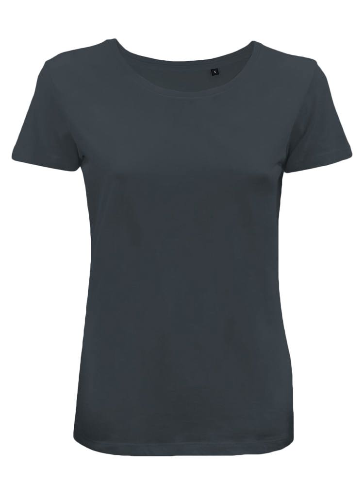 BS Moon Damen-T-Shirt, 150 g/m2, 100 % Bio-Baumwolle - Dunkelgrau