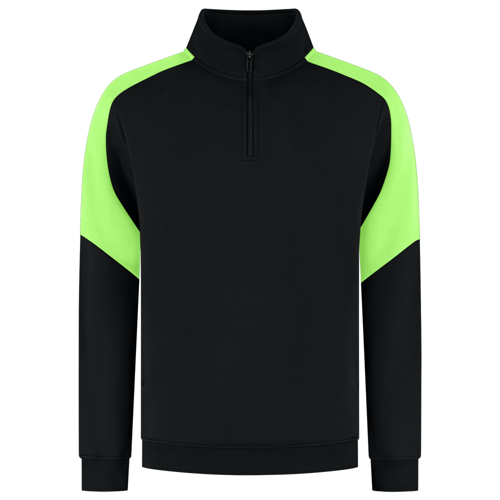 1/4 Zip Sweatshirt Bicolor Redefined - BlackLime