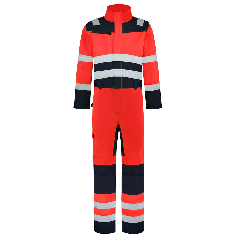 TRICORP Warnschutz Overall Bicolor - Fluor Red-Ink