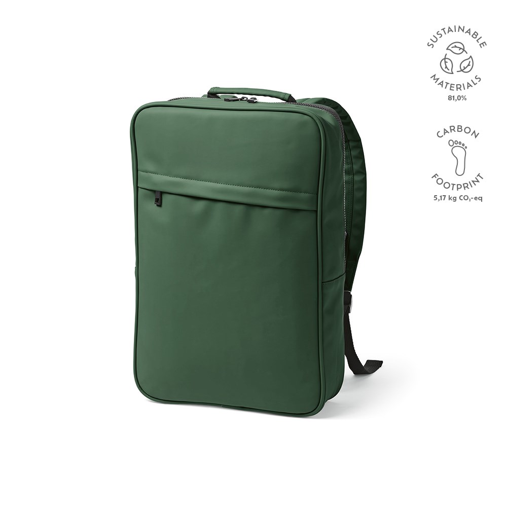 Amsterdam 16L Rucksack aus rPU uns rPET. Laptops bis 17" - grün