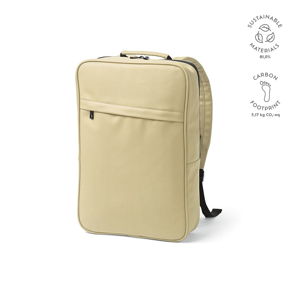 Amsterdam 16L Rucksack aus rPU uns rPET. Laptops bis 17" - beige
