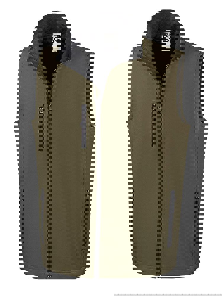 BS Traveller Softshell-Körperwärmer, 275 g/m2, 96 % Polyester / 4 % Elasthan - Military (PMS 7771C)