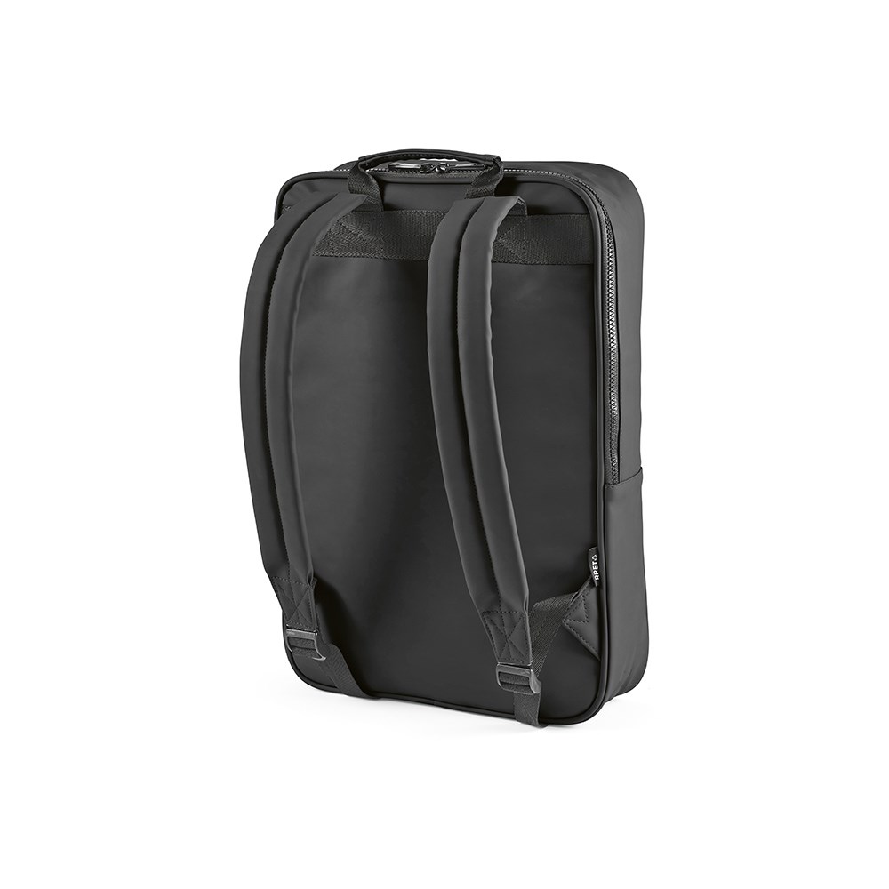 Amsterdam 16L Rucksack aus rPU uns rPET. Laptops bis 17" - Schwarz