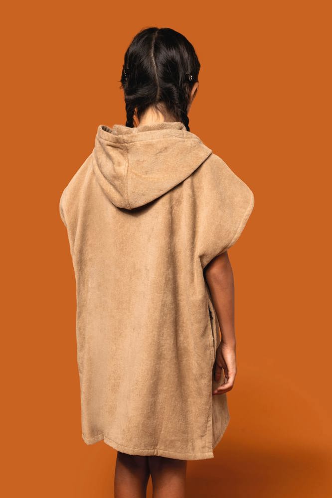 PA582X - Kinder-Frottee-Poncho mit Kapuze