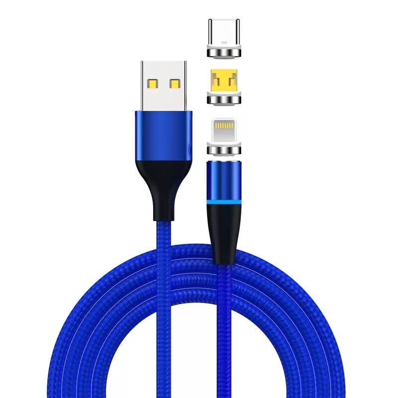 3 in1 Cable "Magnetic Fastcharge + Data" - blau