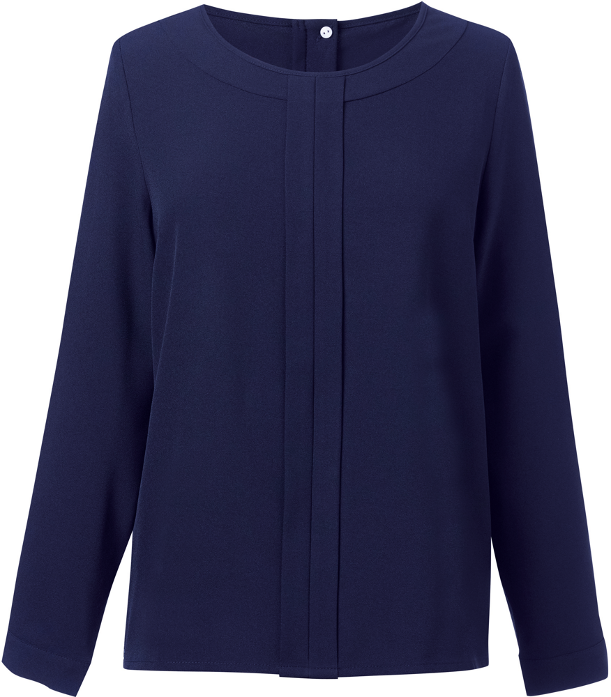 BT2279 - Roma Crêpe de Chine Bluse - Navy