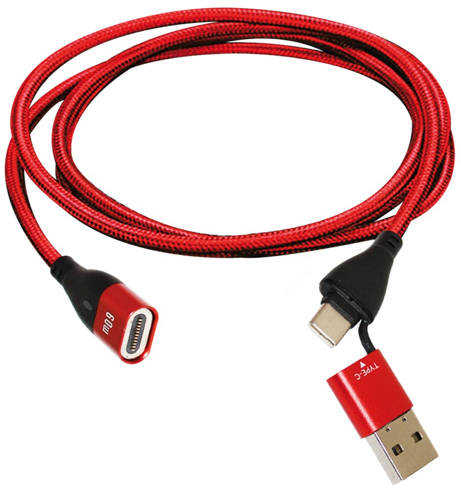 3 in1 Cable "Magnetic Fastcharge + Data" - rot