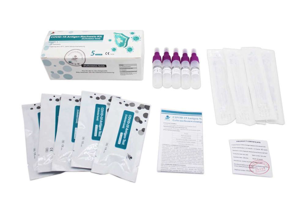 5er Pack SARS-CoV-2 - Antigen-Rapid-Schnelltest BfARM gelistet CE Test ,  Preis pro Stück
