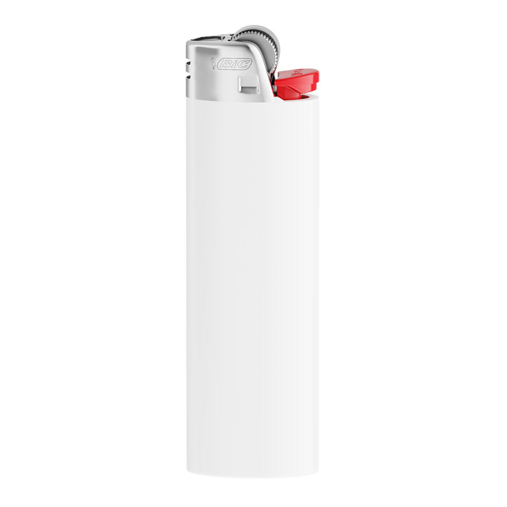 BIC® J26 Feuerzeug - Corpus Weiss Opak/Boden Weiss/Drücker Rot/Chromkappe
