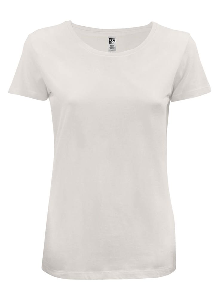 BS Evolution Damen-T-Shirt, 150 g/m2, 100 % Bio-Baumwolle - Helles Weiß