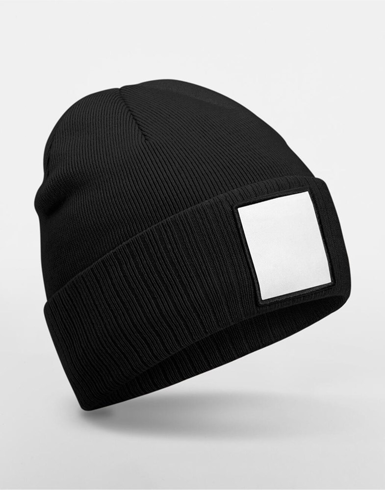 Appliqué Patch Beanie - BLACK/WHITE