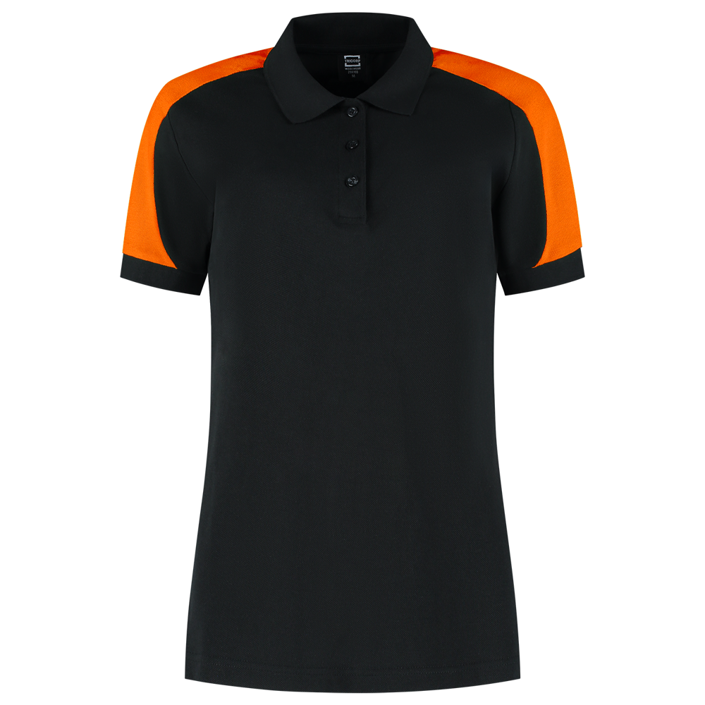Poloshirt Bicolor Redefined Damen - BlackOrange