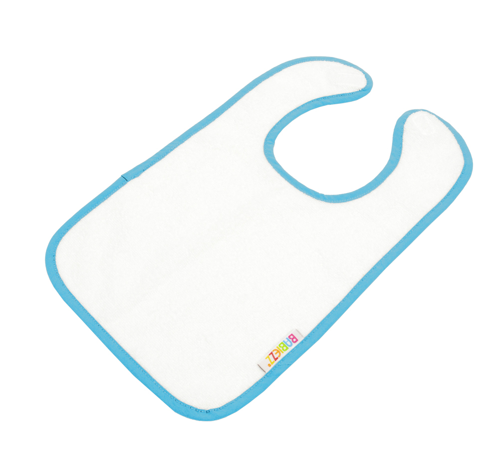 Babiezz® SUBLI Baby Lätzchen Weiß/Wasserblau