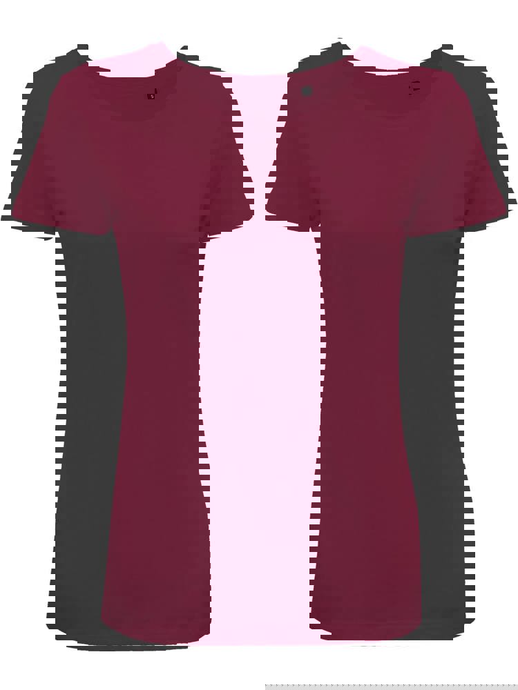 BS Moon Damen-T-Shirt, 150 g/m2, 100 % Bio-Baumwolle - Weinrot