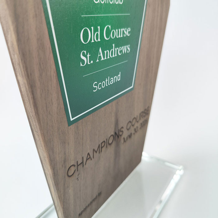 Holz Glas Trophäe Natur