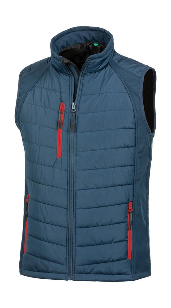 Compass Padded Softshell Gilet - Navy/Red